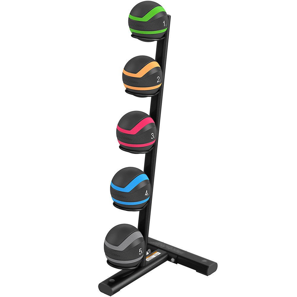 axiom-vertical-medicine-ball-storage-charcoal-withballs-1000x1000 Life Fitness Vertical Medicine Ball Storage - Image 1